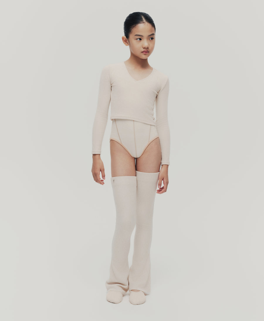Typha Kids Pleated Knit Long-Sleeved Top