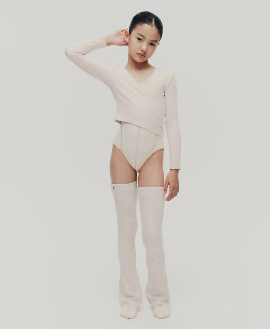 Typha Kids Pleated Knit Long-Sleeved Top