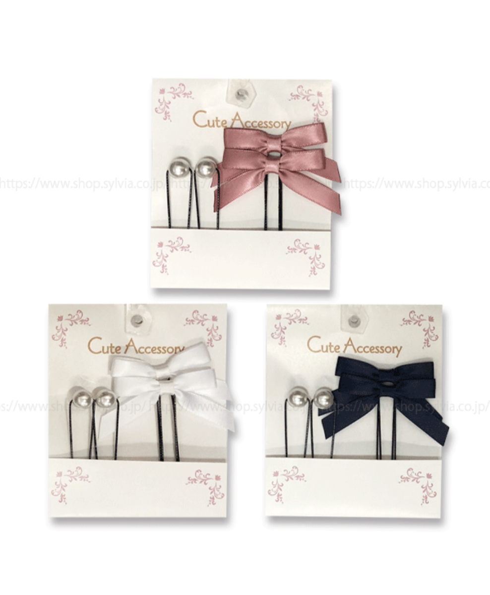 Sylvia Hair Pin with Ribbon Pearl