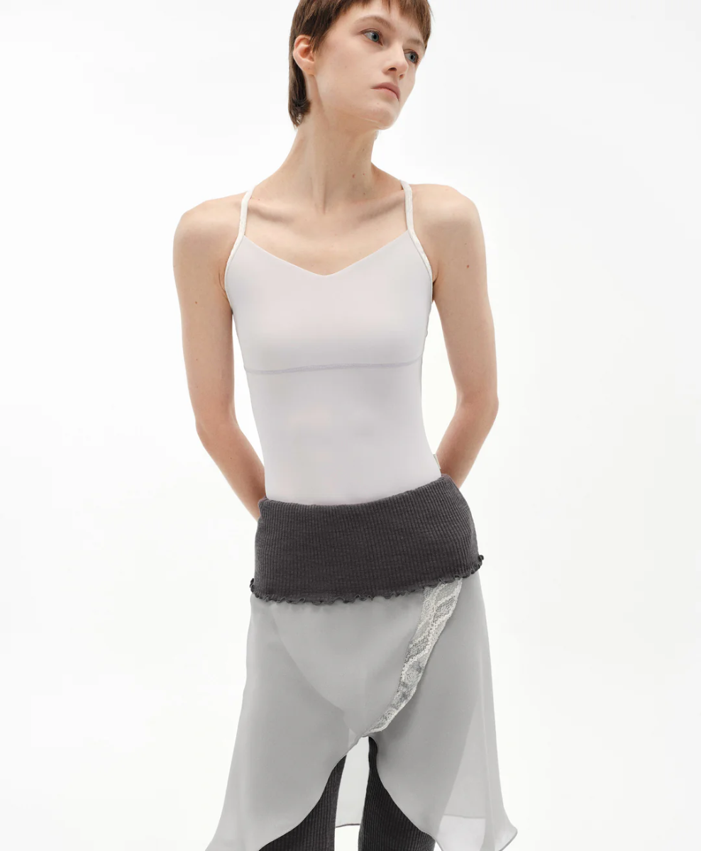 Typha Velvet Spaghetti Straps Nude Purple Leotard