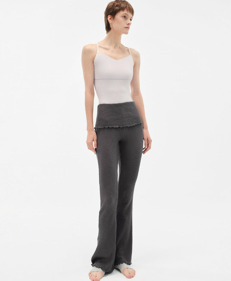 Typha Cotton Fold-Over Flare Pants