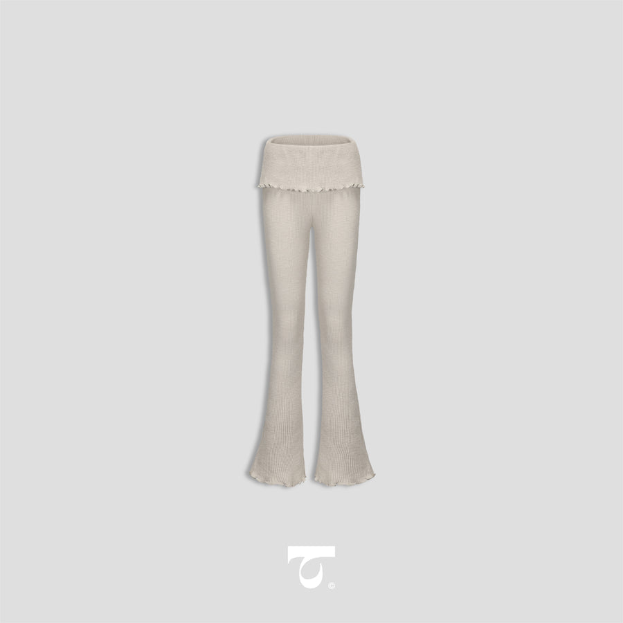 Typha Cotton Fold-Over Flare Pants