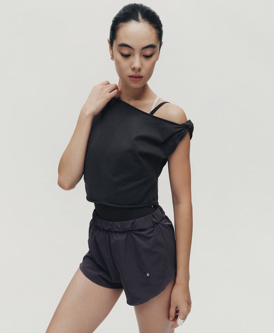 Typha Flower Bud Ruffle A-Line Shorts