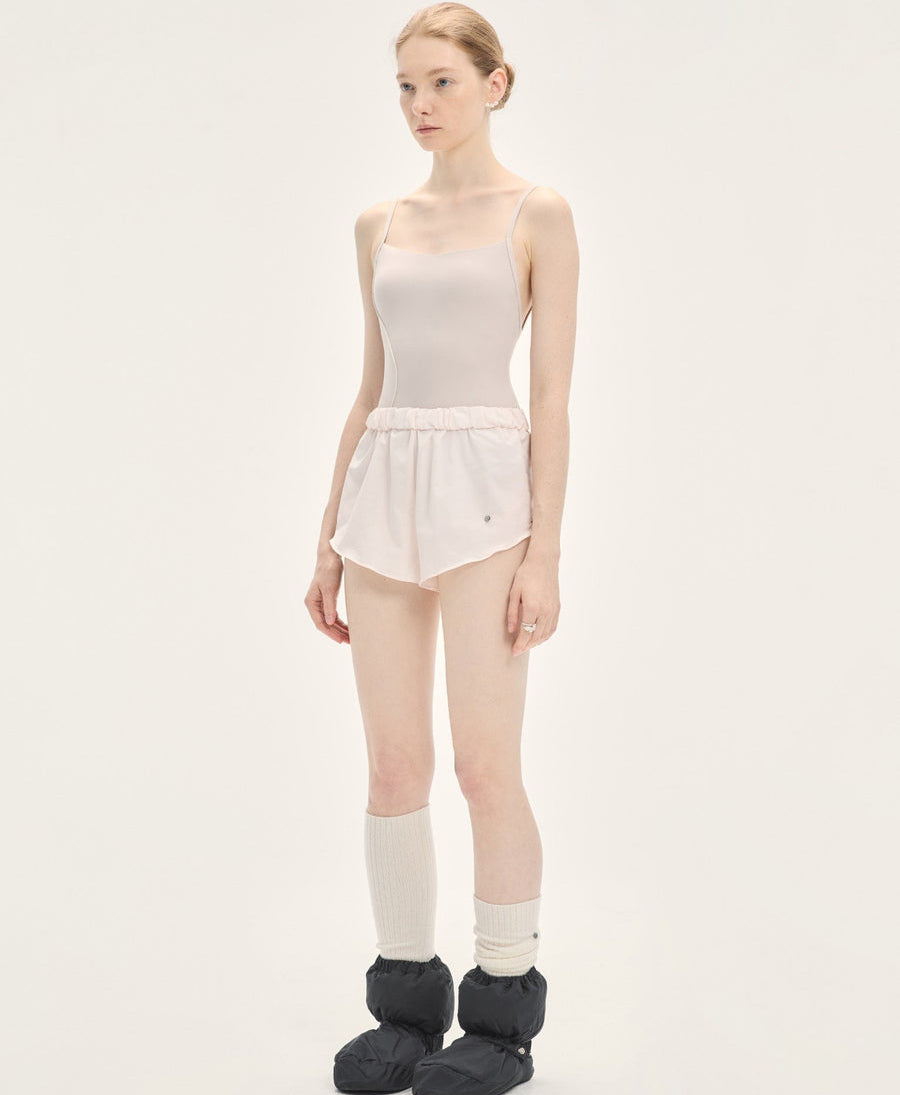 Typha Flower Bud Ruffle A-Line Shorts