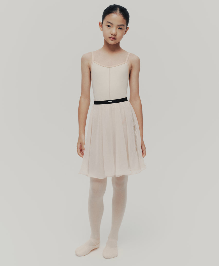 Typha Kids Midi Flared Rehearsal Skirt With Lace Patchwork