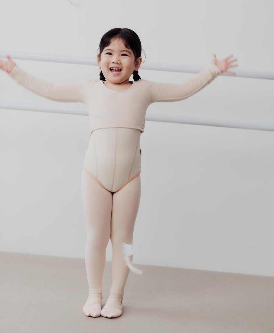 Typha Kids Pleated Knit Long-Sleeved Top