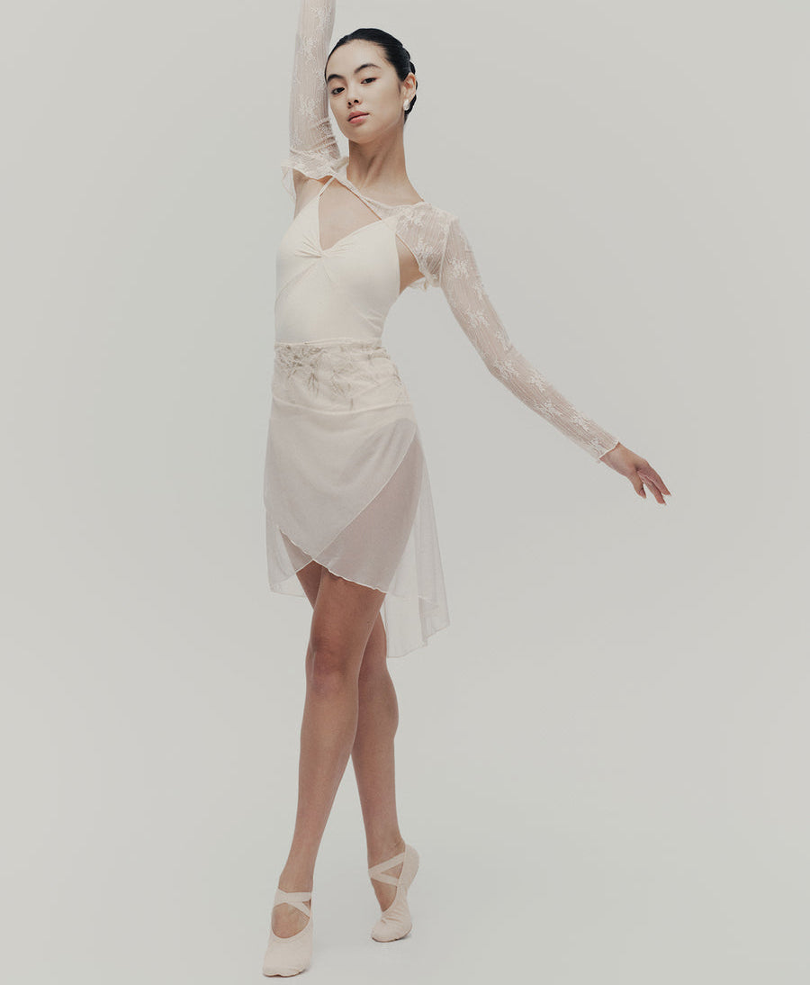 Typha Mesh with Lace Apricot-Coloured Tulle Skirt